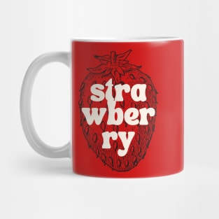 Vintage Strawberry Graphic Illustration - Retro-Inspired Artwork Mug